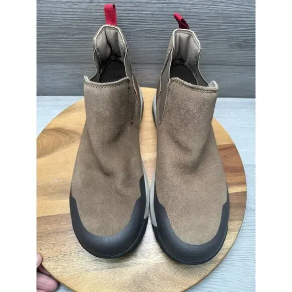 EASY SPIRIT Brown Pull Tab Goring Lancer Round Toe Leather Chelsea Men 8